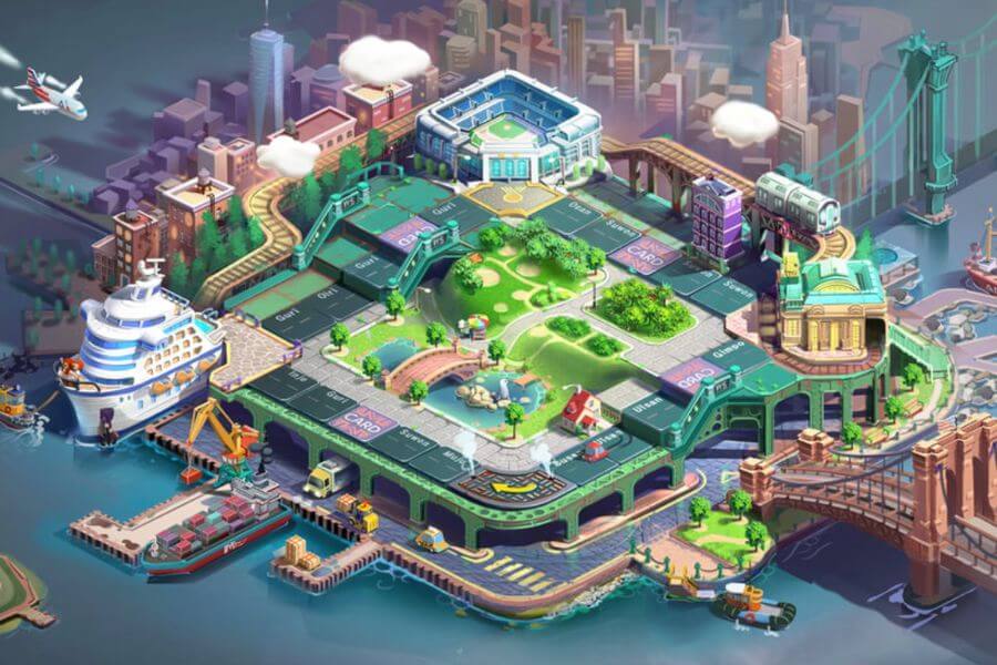 Map Meta World: My City dalam platform metaverse board game milik Netmarble