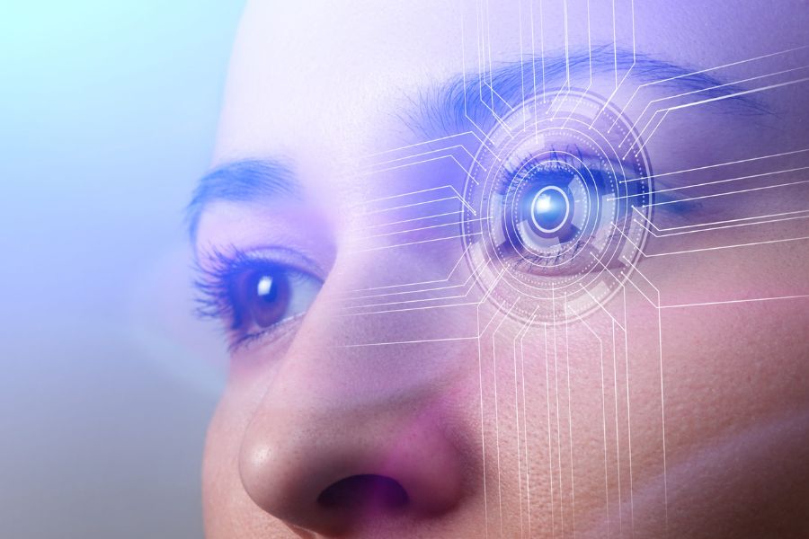 pemindaian biometrik pada mata